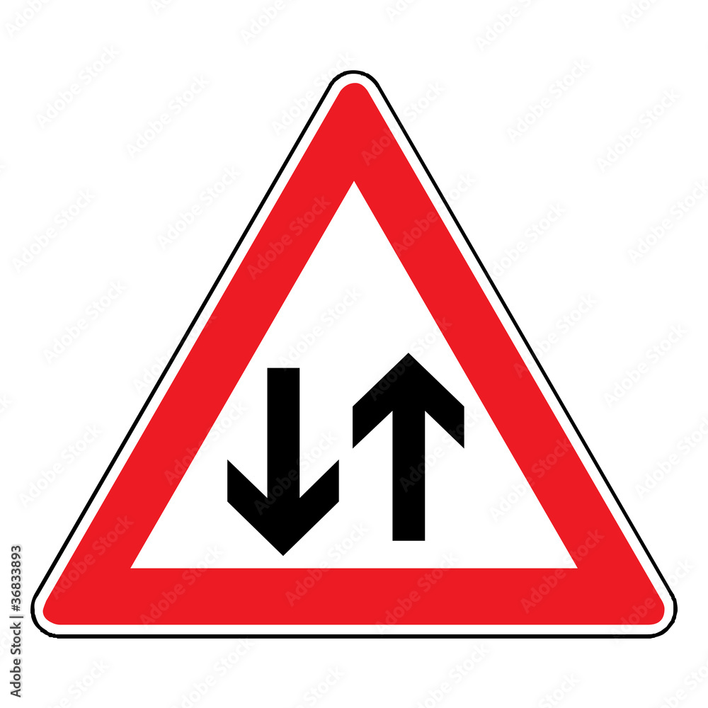 Verkehrsschild - 125 Gegenverkehr Verkehrsschild - 125 Gegenverkehr