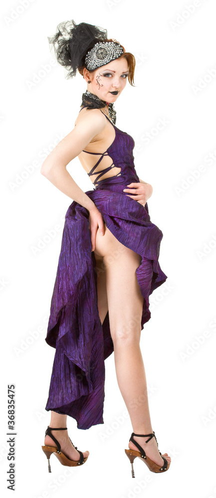 Fototapeta premium girl in a blue dress