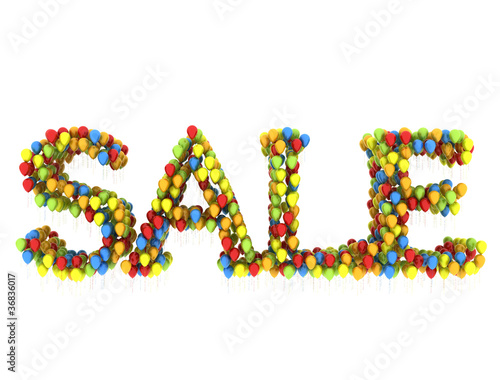 Sale spelled with balloons