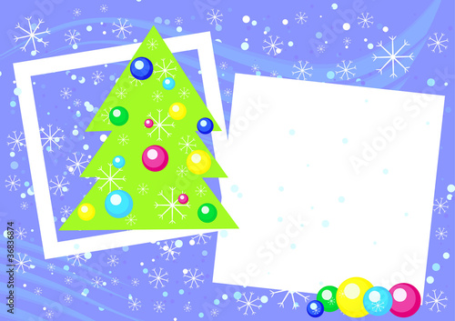 greeting card featuring a Christmas tree