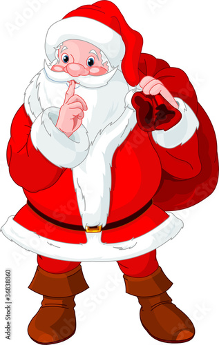 Santa Claus gesturing shush