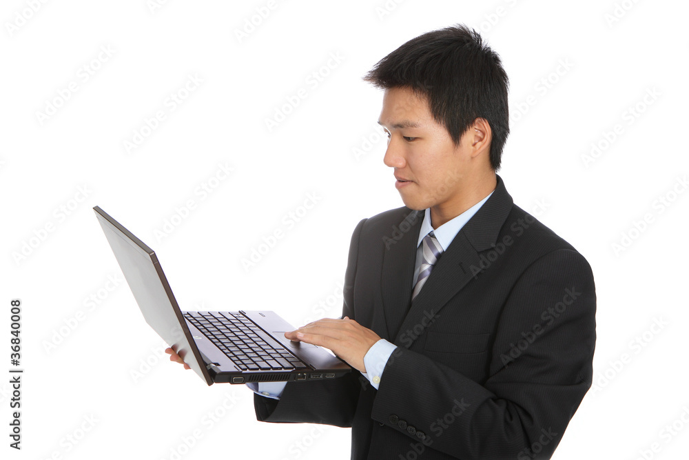 young business man using notebook young business man using notebook
