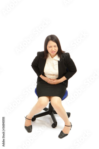 Business asian woman with menstruation issues
