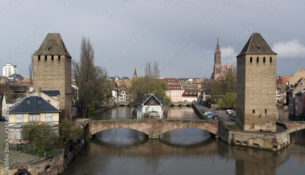 Strasbourg scenery in cloudy ambiance