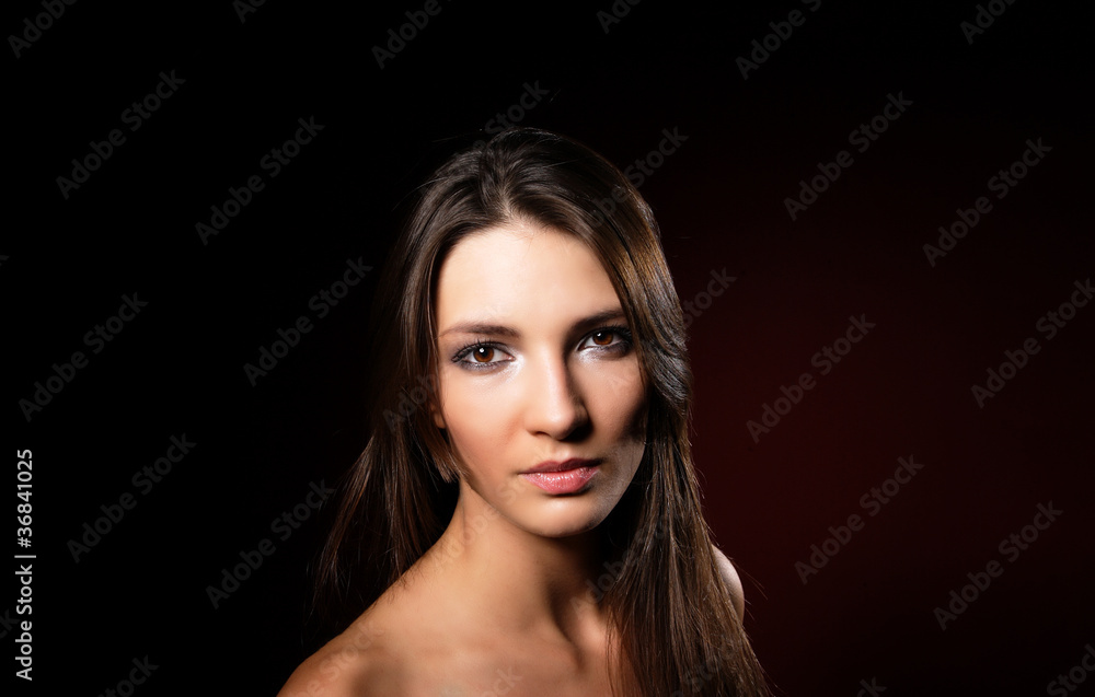 Fototapeta premium beautiful brunette with gorgeous hair