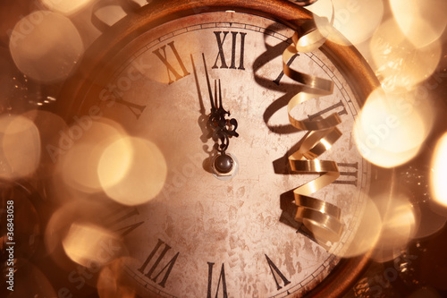 Bild auf Leinwand New Year Clock