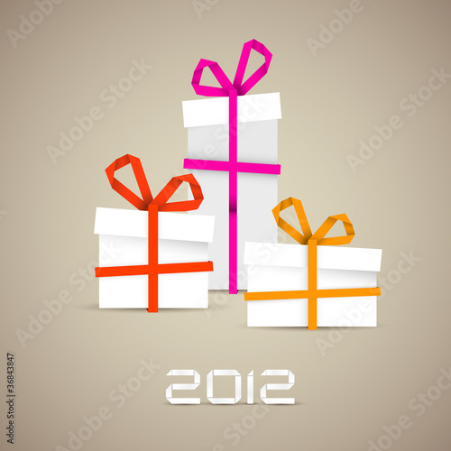 Simple vector christmas gifts made from paper stripes