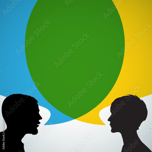 Abstract speakers silhouettes