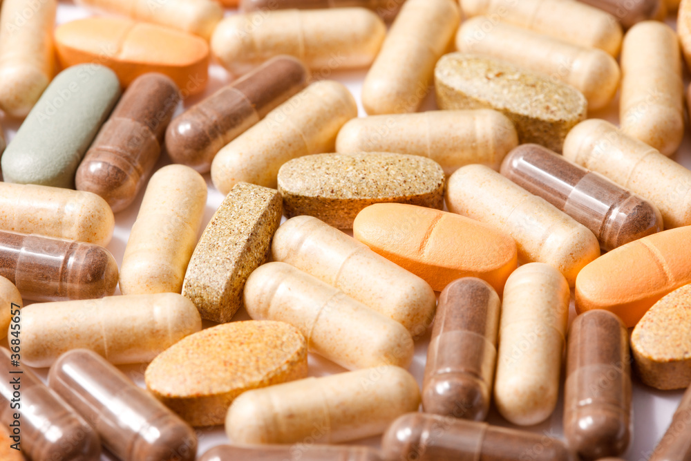 Medicinal pills piled up a bunch Medicinal pills piled up a bunch