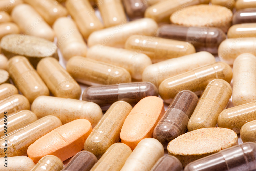 Medicinal pills piled up a bunch Medicinal pills piled up a bunch