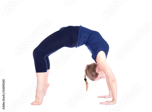 Yoga chakrasana wheel pose photo