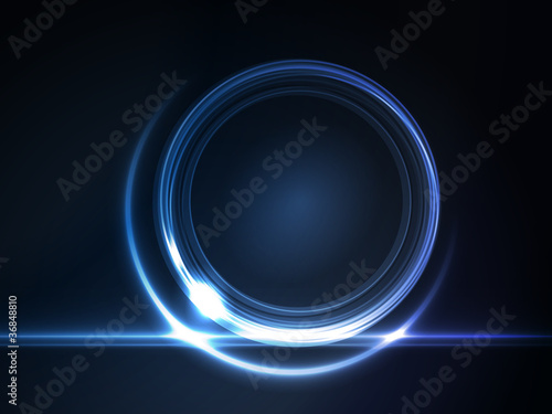 Blue glowing round frame for your text