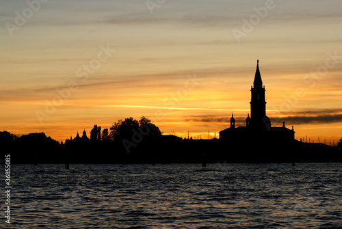 Isola Venezia Skyline Silhouette Sunset Tramonto Alba emozione