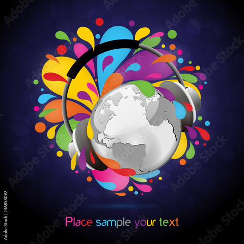 Colorful world's joy of hearing music