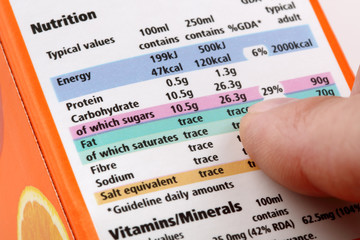 Nutritional label