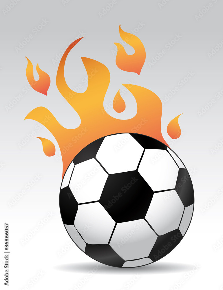 Fototapeta premium soccer ball burning