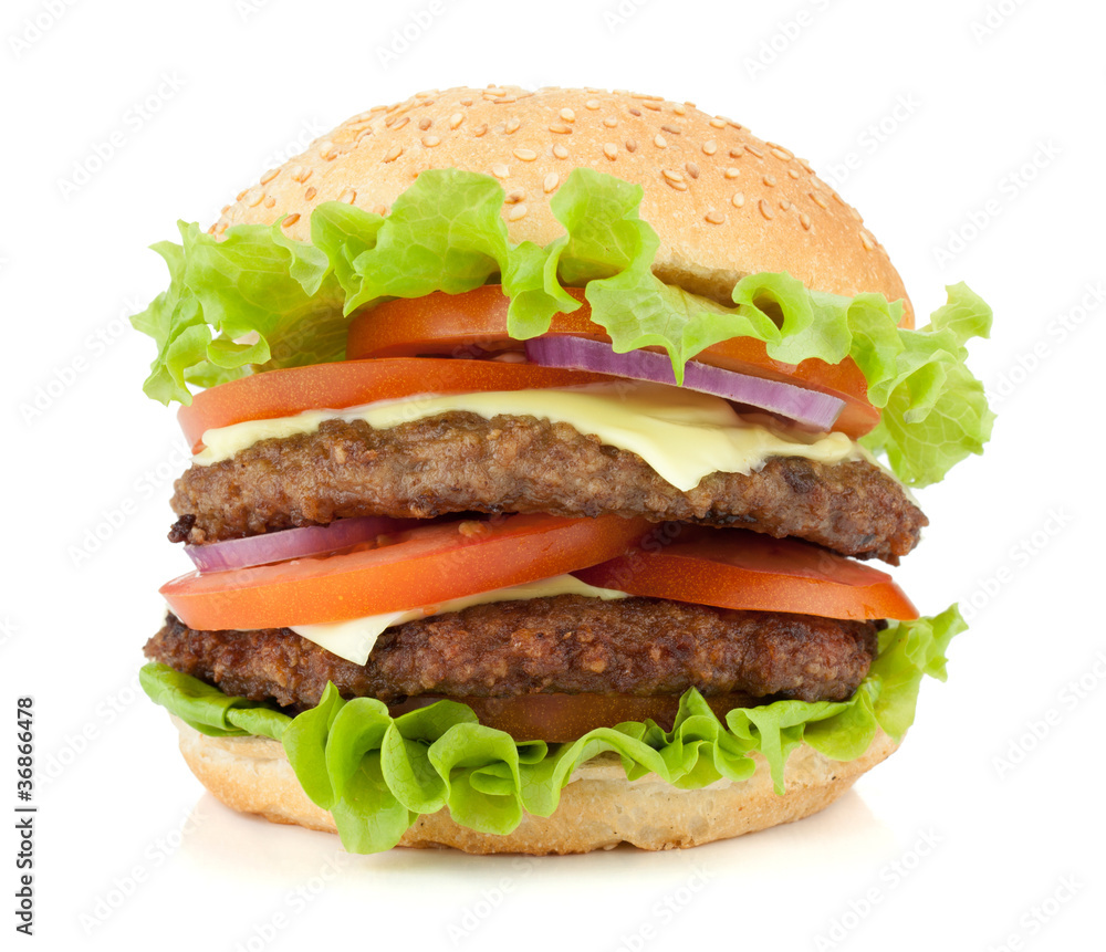 Fresh burger with two beef pieces Fresh burger with two beef pieces