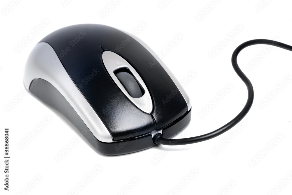 black-silver laser computer mouse isilation on white black-silver laser computer mouse isilation on white