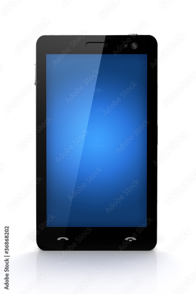 Blue screen cell phone isolated - own design Blue screen cell phone isolated - own design