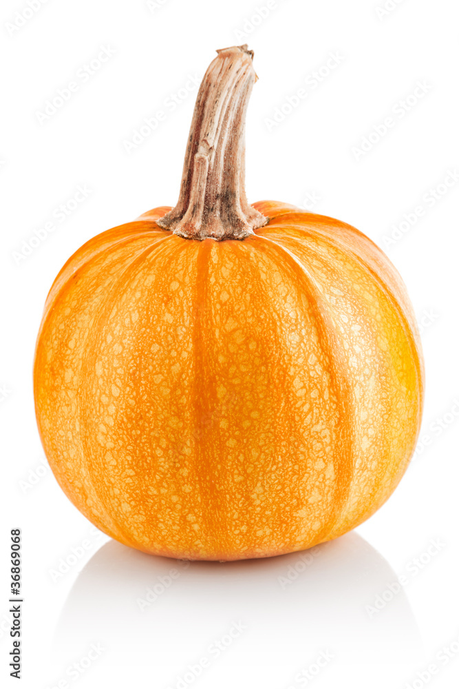 yellow pumpkin vegetable isolated on white background