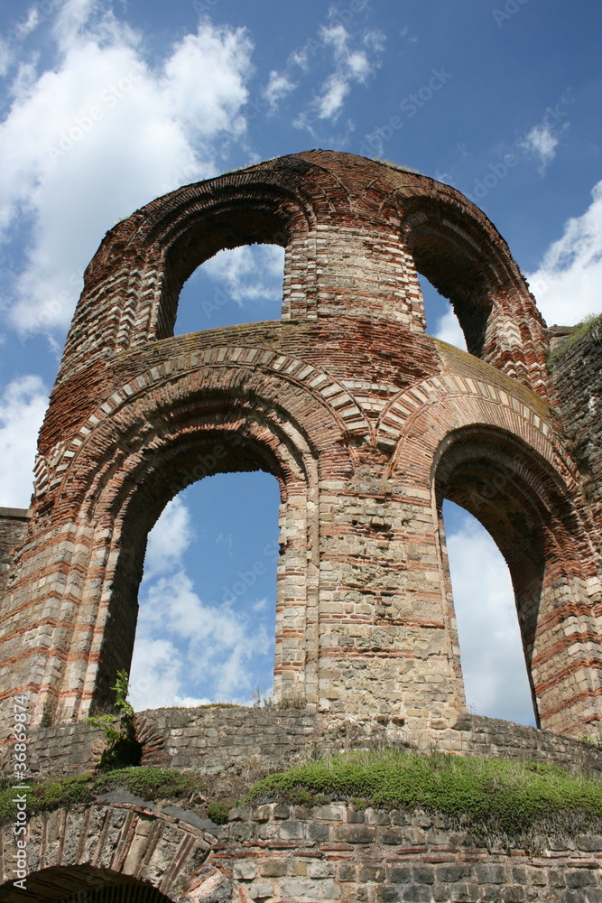 Ruins of a tower from Roman times in Trier, Germany