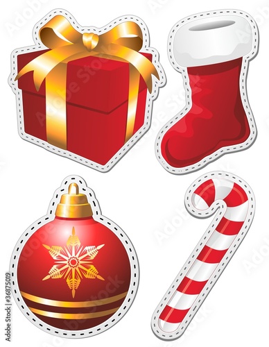 Natale Stickers Christmas-Adesivi Decorazione-2-Vector
