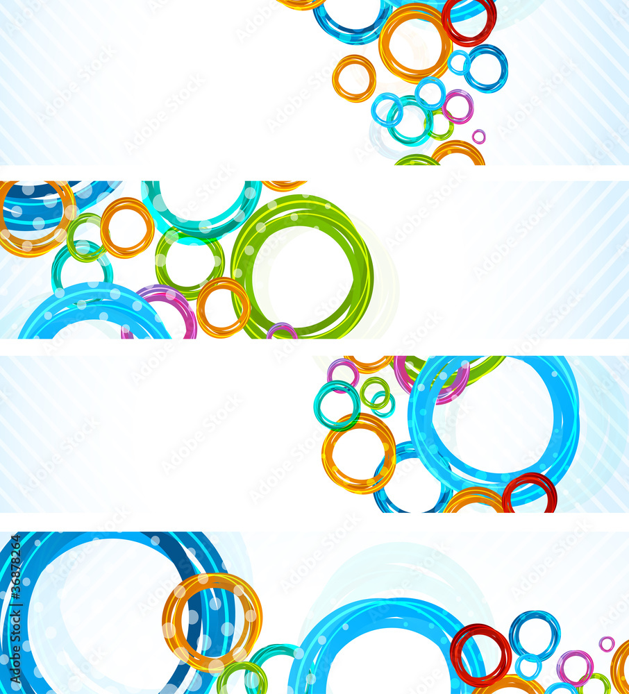 Set of banners with circles