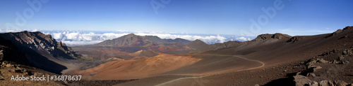 volcano crater ultra-wide panorama