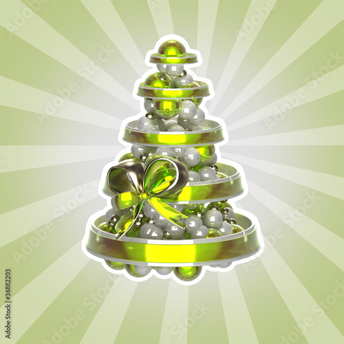Shiny christmas tree made o...