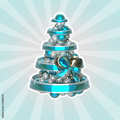 Shiny christmas tree made o...