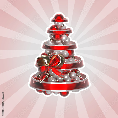 Shiny christmas tree made o...
