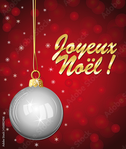 Joyeux noël ! Carte rouge et or.