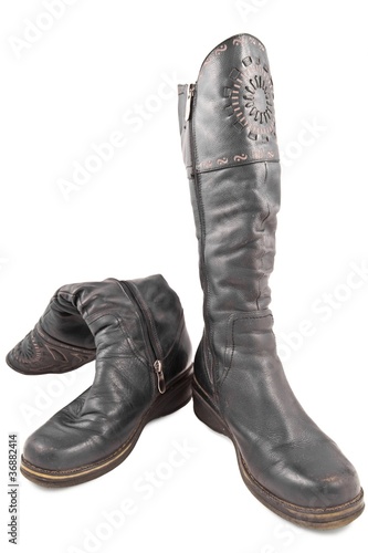pair of city boot on a white background