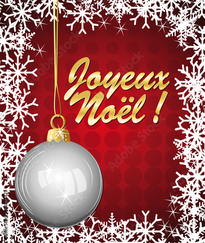 Joyeux noël ! Carte cadre flocons.