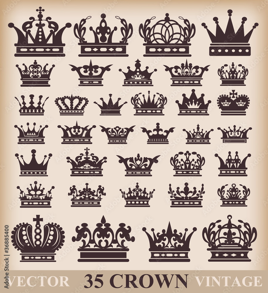 Crown. Vector set. Collection icons Crown. Vector set. Collection icons