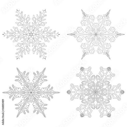 Eiskristalle, Flocken, Symbole, Form, Weihnachten