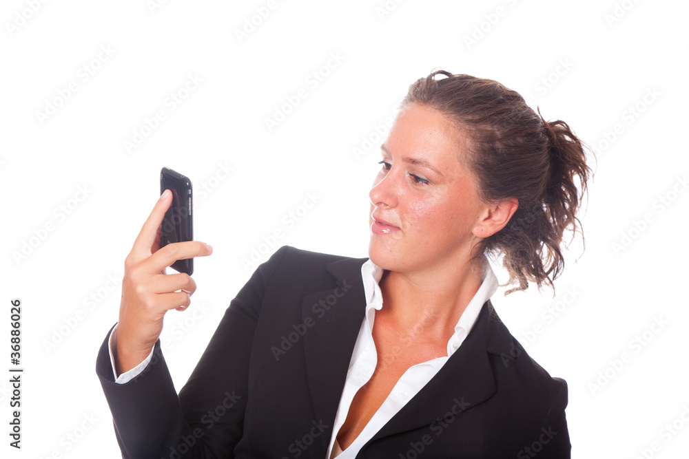 Business Woman with Mobile Telephone Business Woman with Mobile Telephone