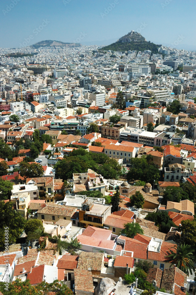 Athens cityscape from Acropolis hill,Greece