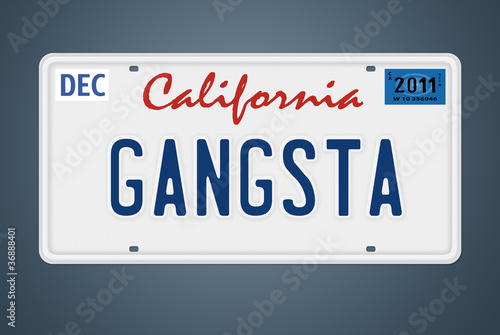CA Nummernschild Gangsta