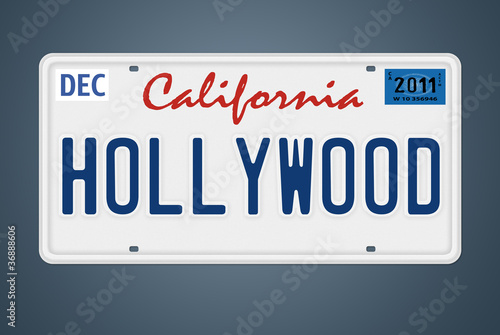 CA Nummernschild Hollywood