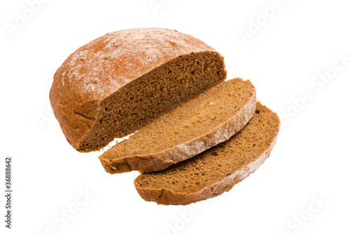 rye bread on white close up