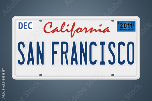 CA Nummernschild San Francisco