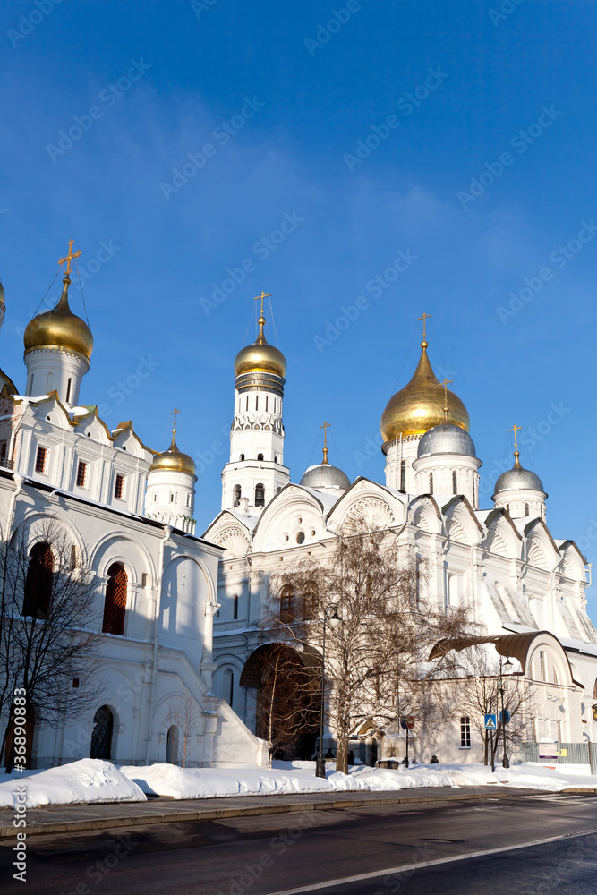 Winter. Moscow Kremlin's cathedrals