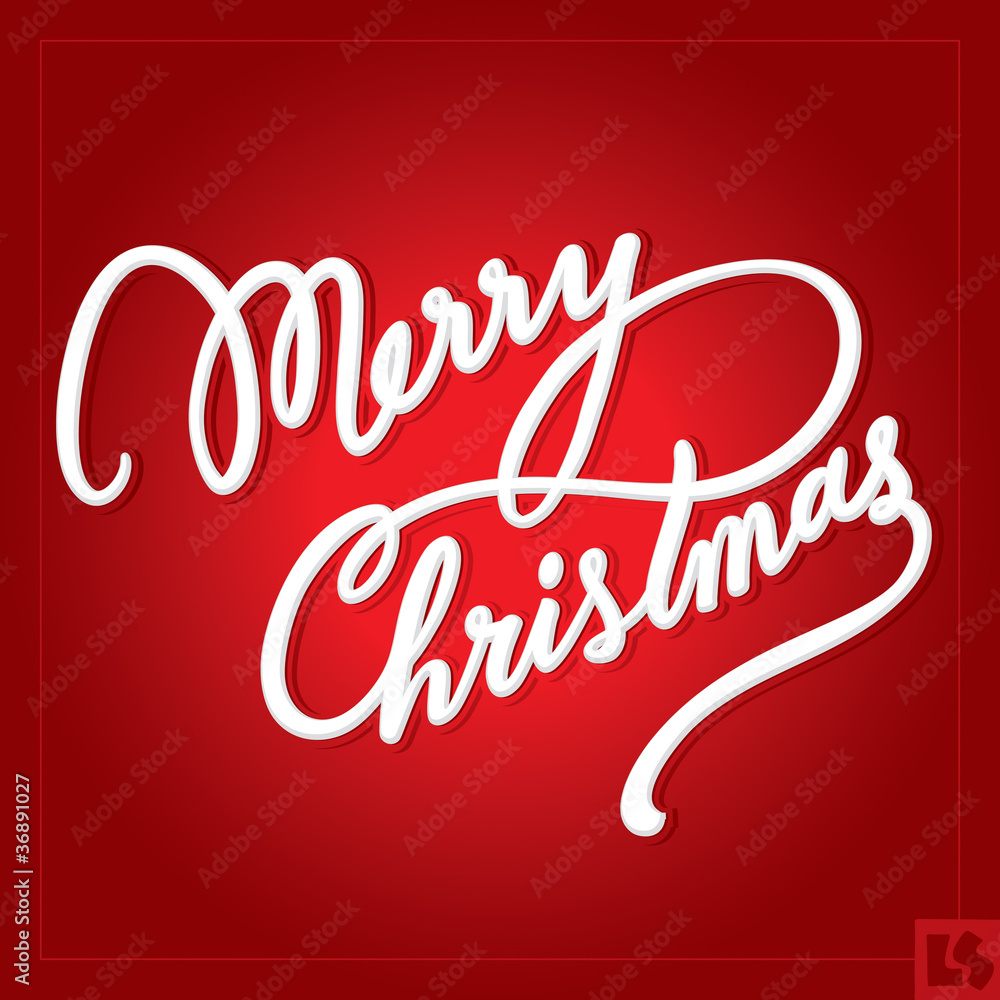 merry christmas hand lettering (vector)