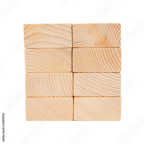 Wooden toy rectangle blocks isolated