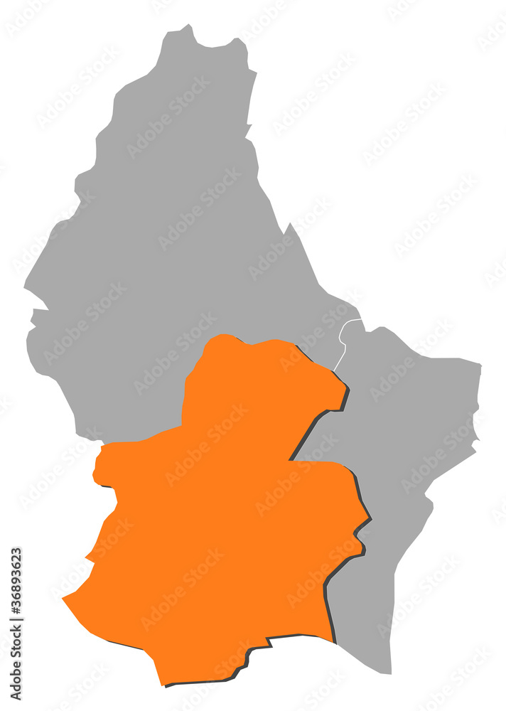 Map of Luxembourg, Luxembourg highlighted Map of Luxembourg, Luxembourg highlighted