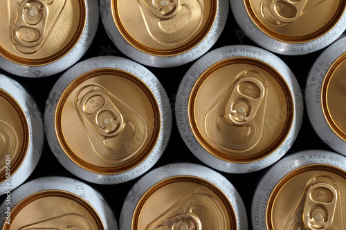 beer cans seen from the top