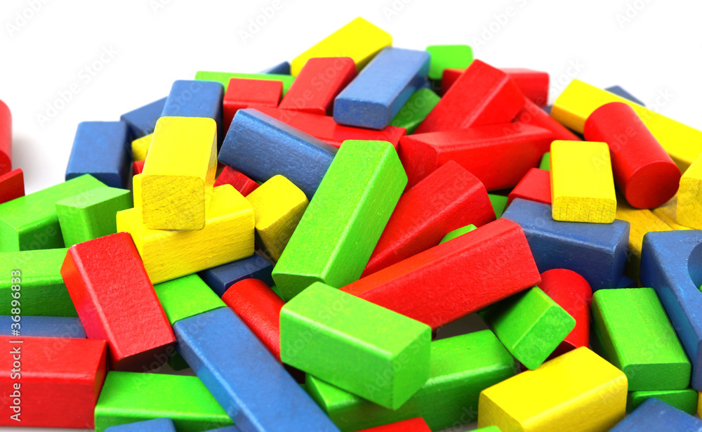 Naklejka premium Wooden building blocks