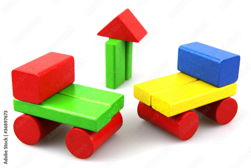 Obraz premium Wooden building blocks