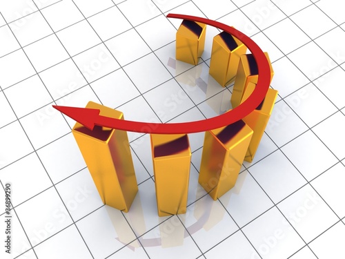 Business success golden graph